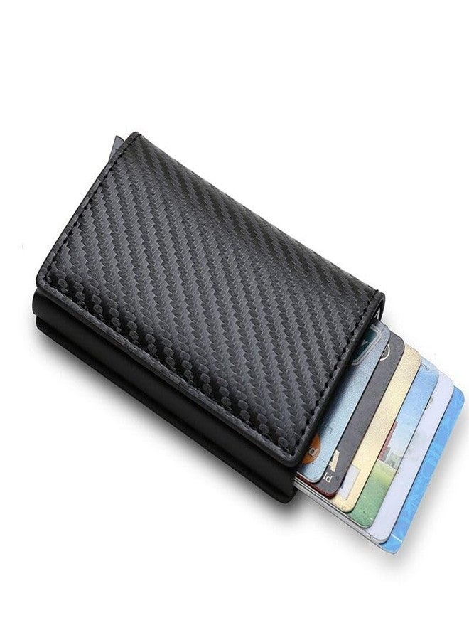 Maxbell Automatic Pop-Up Card Holder with Money Pocket - Slim RFID Blocking Wallet for Men & Women (Black) - Image 1